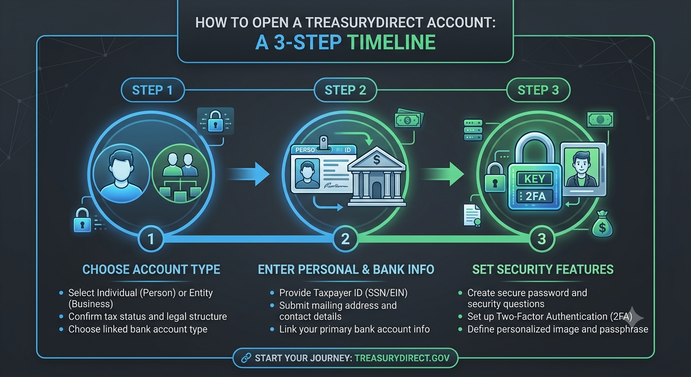 How to Open a TreasuryDirect Account: A 3-Step Timeline